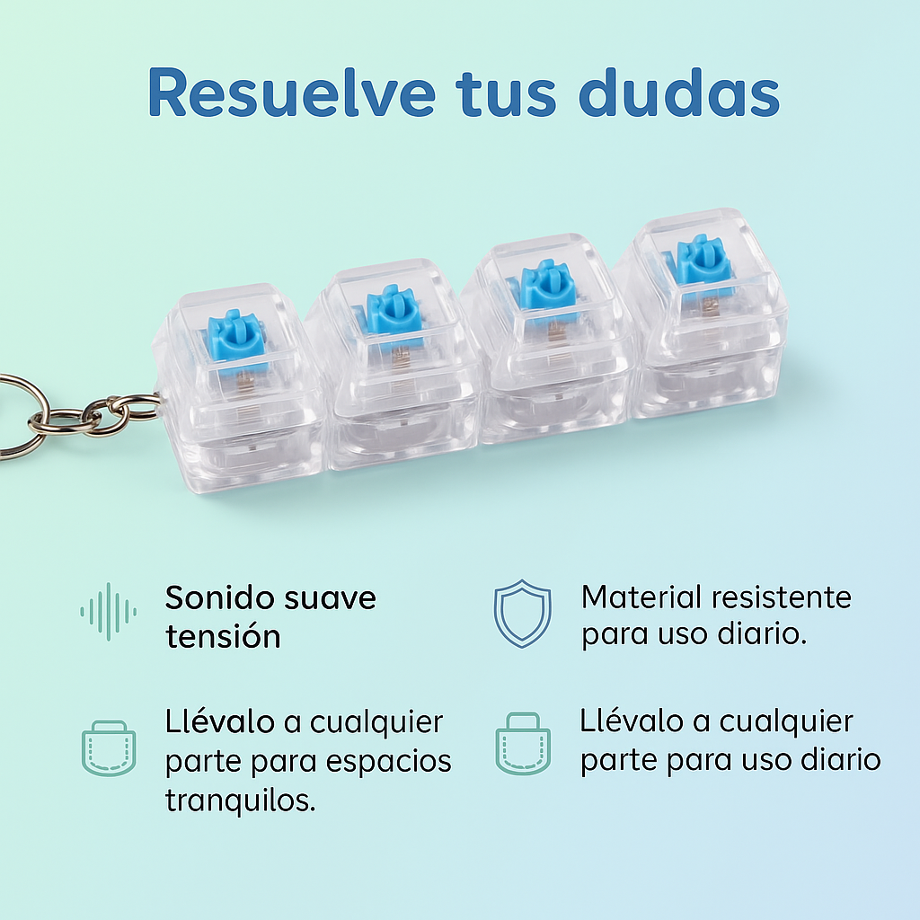 Llavero Mecánico Antiestrés Sensorial